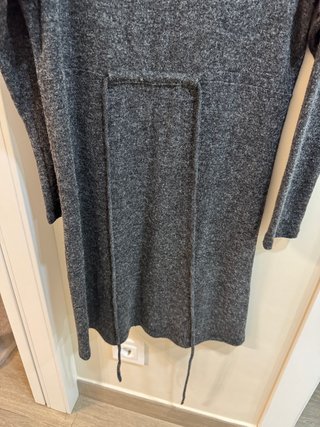 Vestido de punto de lana gris oscuro talla S chica
