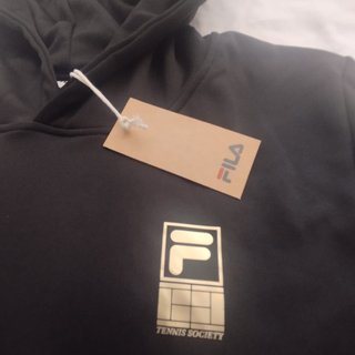 0096 Sudadera con capucha FILA negra talla L