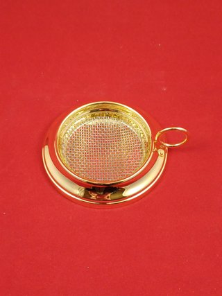 brucia incenso in ottone dorato
