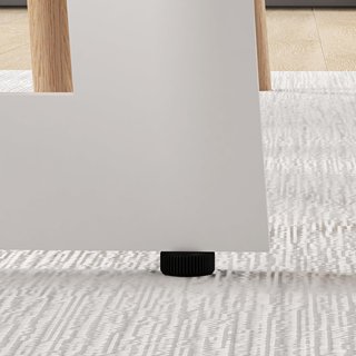 Tavolo da Pranzo Rotondo per 4 Persone, Tavolo da Cucina Moderno con Piano in Legno, Ø100X75Cm, Bianco