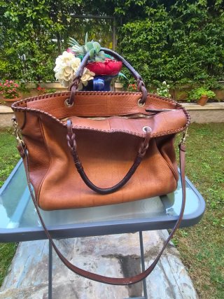 Bolso Piel Marrón Massimo Dutti