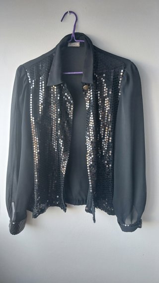 Blusa fiesta lentejuelas negra