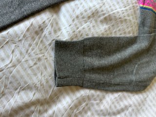 Jersey gris Threadbare franja Fair Isle Talla M