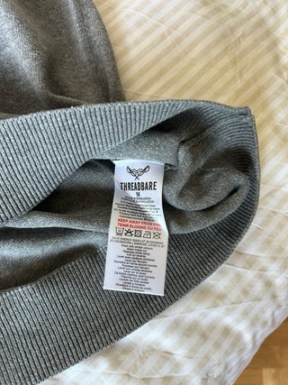 Jersey gris Threadbare franja Fair Isle Talla M