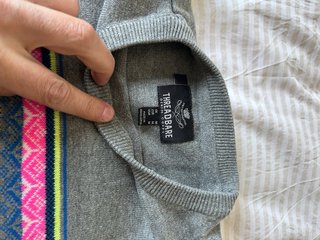 Jersey gris Threadbare franja Fair Isle Talla M