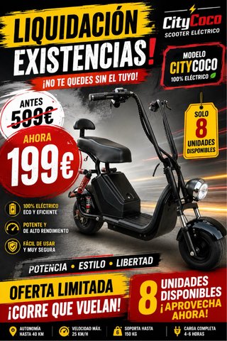 Scooter Eléctrico CityCoco 100% Eléctrico