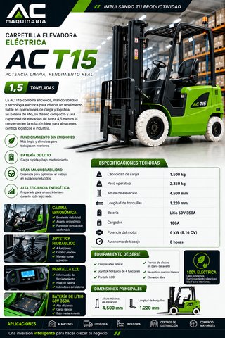 Carretilla Elevadora Eléctrica AC T15