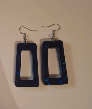 Pendientes Rectangulares Azules