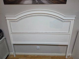Cabecero madera restaurado blanco 123x145 cm