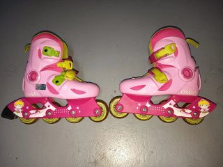 Patines en línea Oxelo rosas talla 28-30 con bolsa