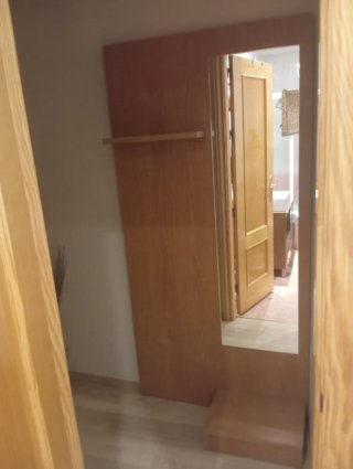 Mueble de entrada madera y cristal