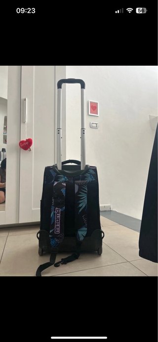 Cartella trolley nera e viola