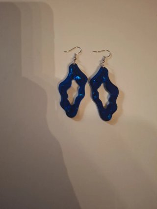 Pendientes azules con brillo