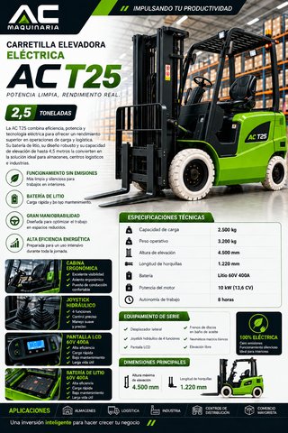 Carretilla Elevadora Eléctrica AC T25