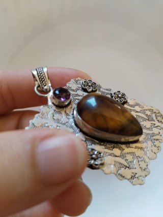 Pendente SHE'SS Argento 925 Occhio di Tigre Ametis