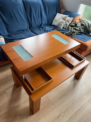 Mesa de centro madera y cristal