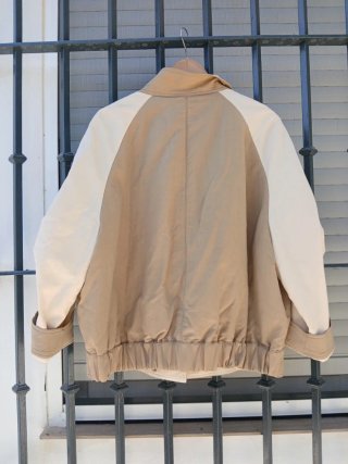 Chaqueta Zara Bomber Beige/Blanco XL