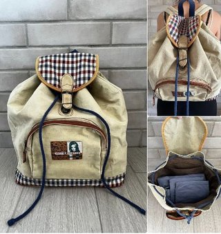 Mochila amplia efecto lavado con bolsillo exterior