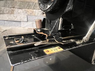 Fotocamera d'epoca in pelle nera