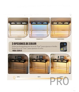 Toeletta per trucco moderna con luce e cassetti