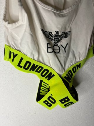 Top Boy London bianco e giallo taglia XS