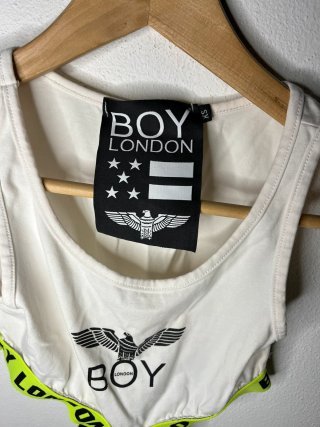 Top Boy London bianco e giallo taglia XS