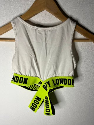 Top Boy London bianco e giallo taglia XS