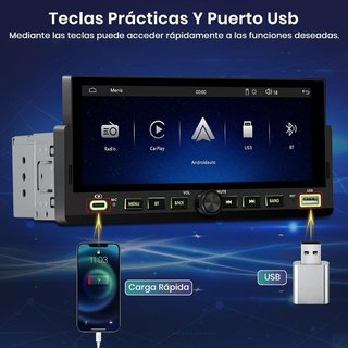 Radio coche 1DIN CarPlay AA NUEVO