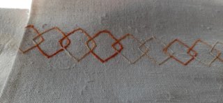 2 Asciugamani Lino grezzo Ricamati Vintage