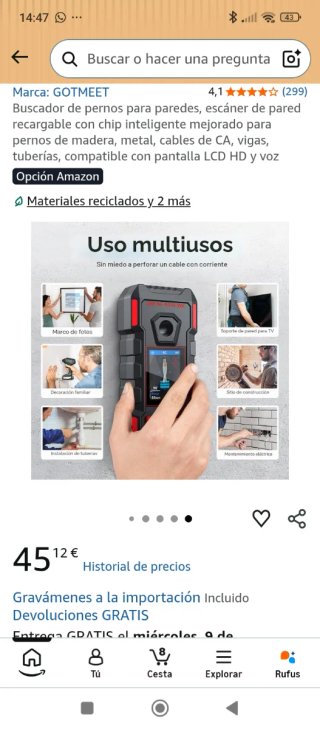 Scanner da Parete GOTMEET Ricaricabile
