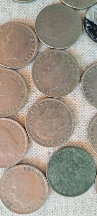 Lote 14 monedas 5 Pesetas España 1975