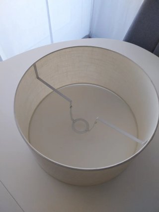 Pantalla lámpara pie beige tela