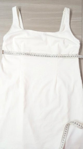 Vestido blanco roto tirantes corto
