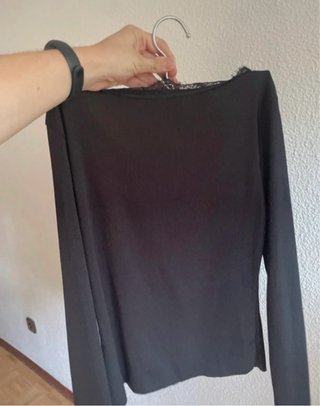 Camiseta negra manga larga T. S/M
