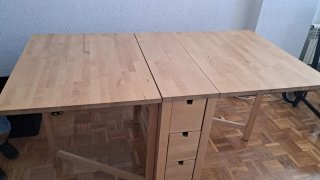 Mesa comedor abatible madera