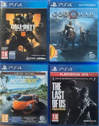 Consola PS4 Slim + 4 Juegos + 2 Mandos