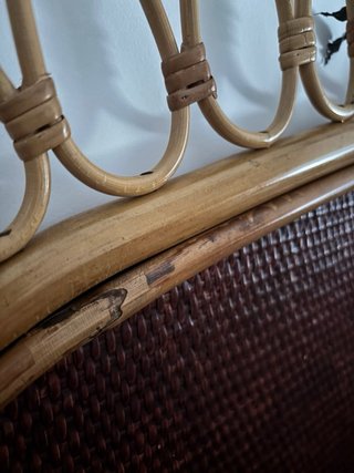 Cabecero vintage de mimbre y ratán