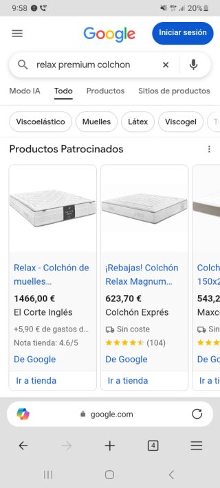 Colchón Relax Gama Alta Premium El Corte Inglés