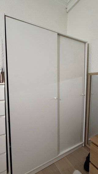 Armario blanco puertas correderas 117x55x176