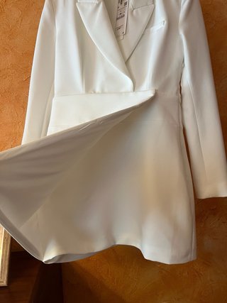 Vestido Chaqueta Zara Blanco Talla L