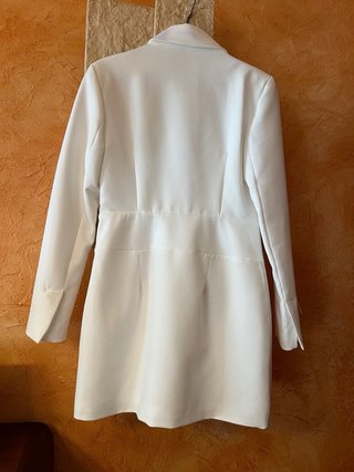 Vestido Chaqueta Zara Blanco Talla L