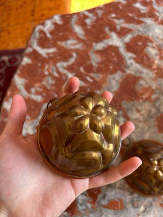 Coppia stampi rame vintage frutta