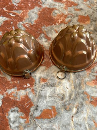 Coppia stampi rame vintage frutta
