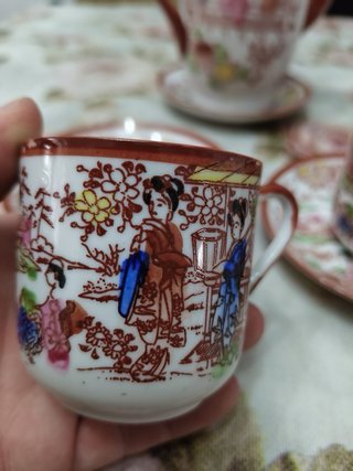 Juego de café porcelana pintada