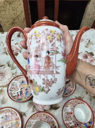 Juego de café porcelana pintada
