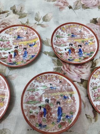 Juego de café porcelana pintada