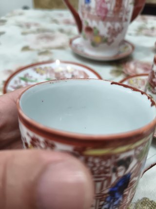 Juego de café porcelana pintada