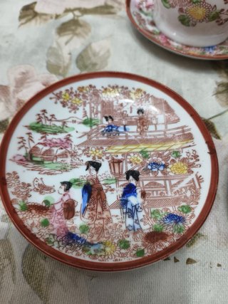 Juego de café porcelana pintada