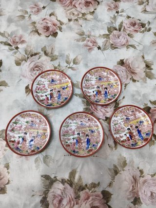 Juego de café porcelana pintada