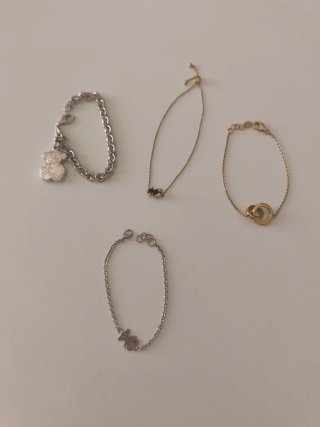 Lote 4 Pulseras Tous de Plata de Ley 925 + Regalo.